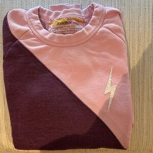 Aviator Nation Pink and Purple Lightning Sweatshirt